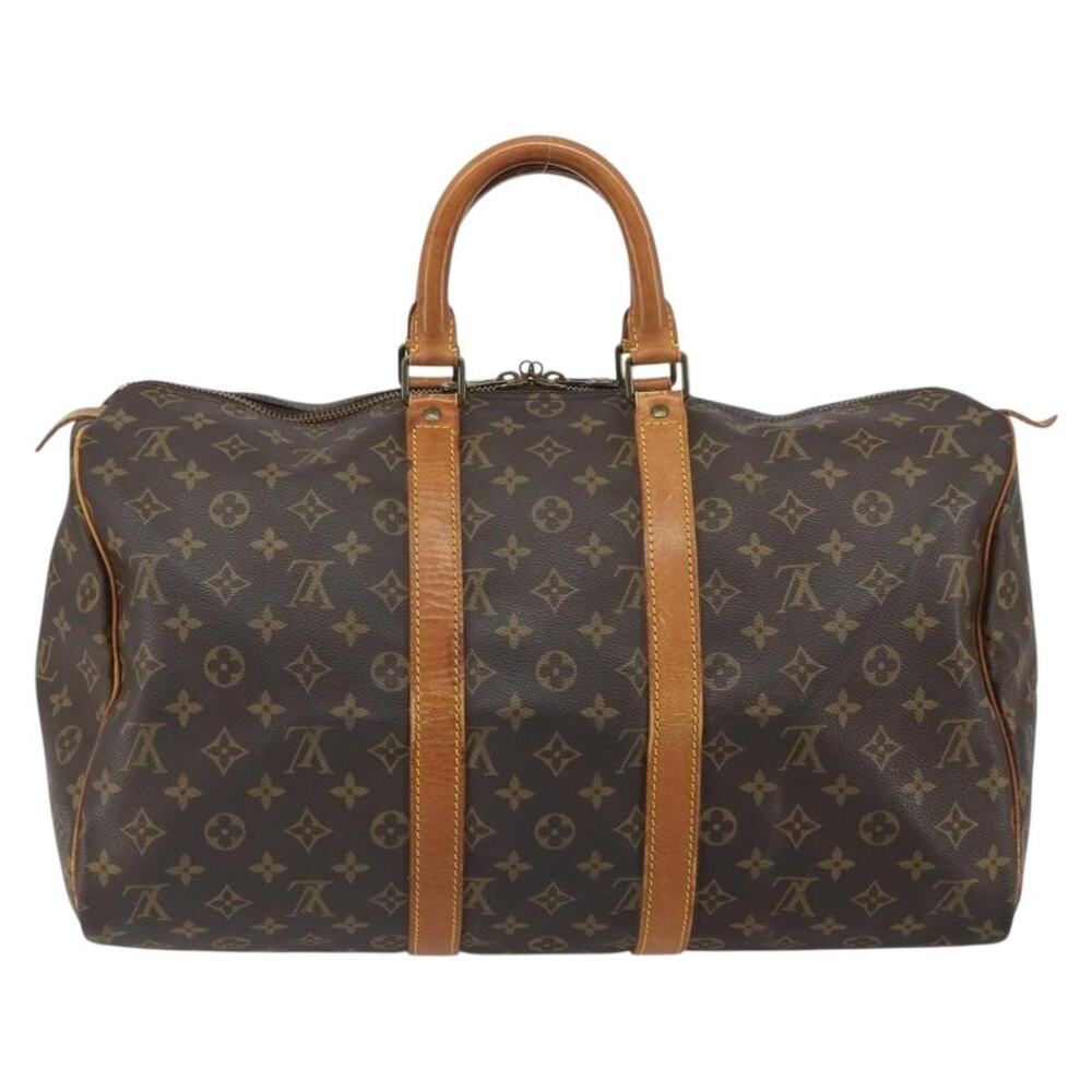 Louis Vuitton Monogram Keepall 45 Travel Bag Brown